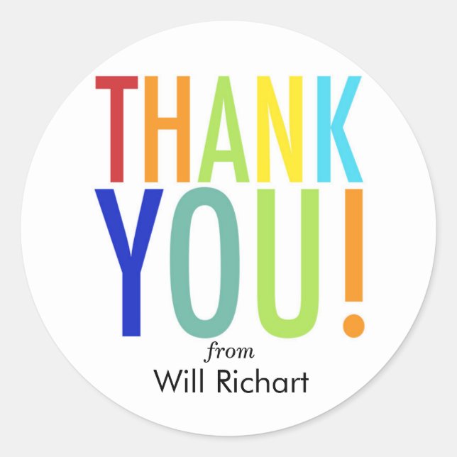 Thank you stickers customisable gift tags (Front)