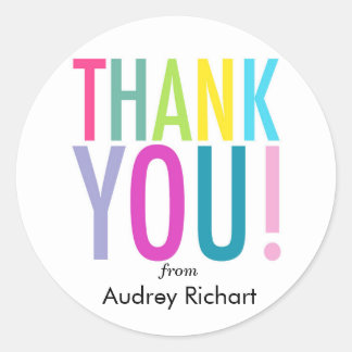 Thank you stickers customisable gift tags