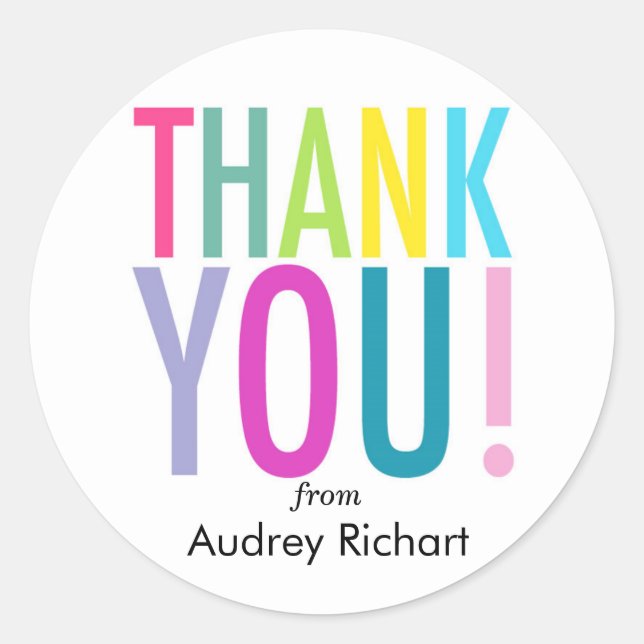 Thank you stickers customisable gift tags (Front)