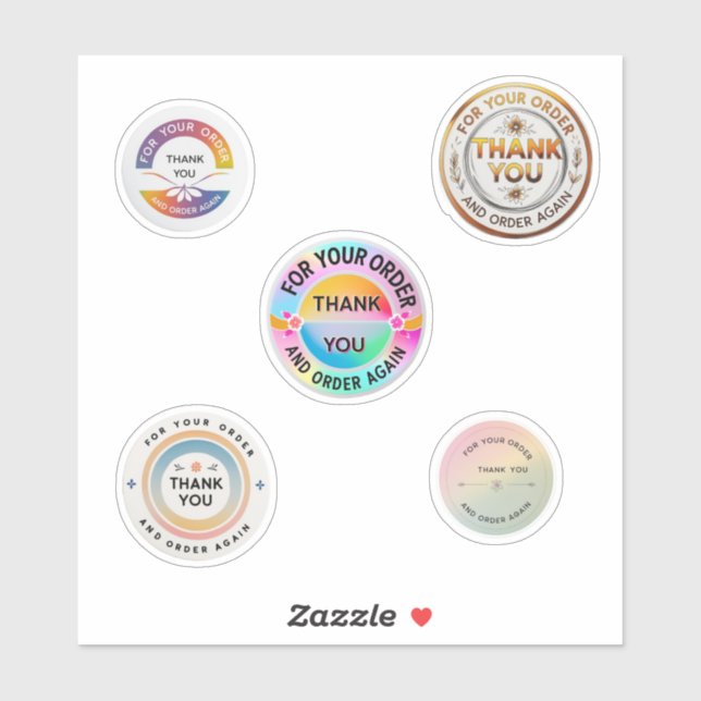 Thank You Stickers for Small Business Packaging  (Sheet)