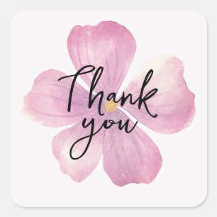 Thank You Stickers - Purple Watercolor Flower