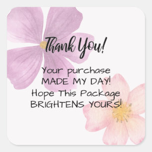 Thank You Stickers - Purple Watercolor Flower