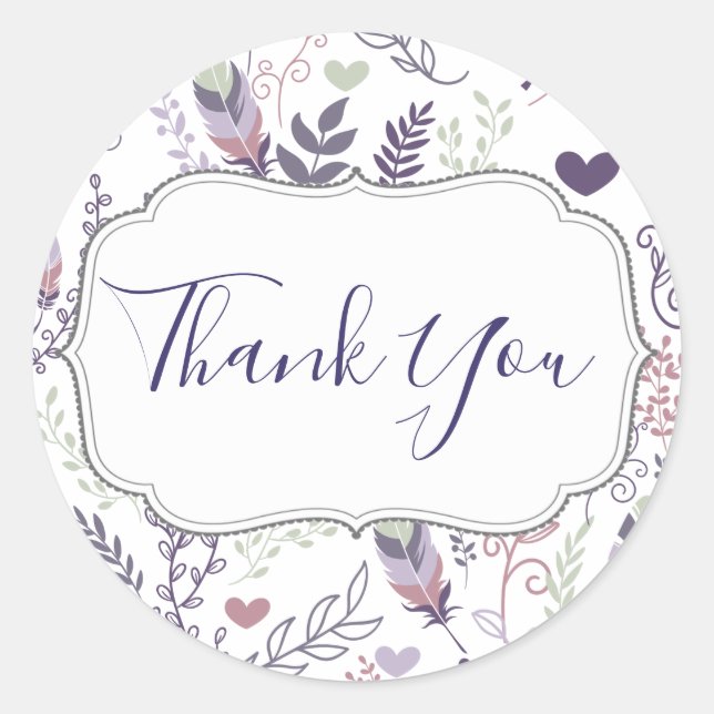 Thank You Stickers - Wedding / Birthday (Front)