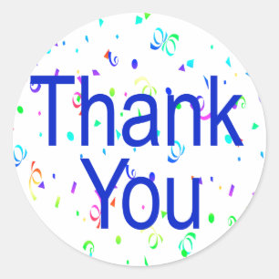 Thank You Stickers with Streamers