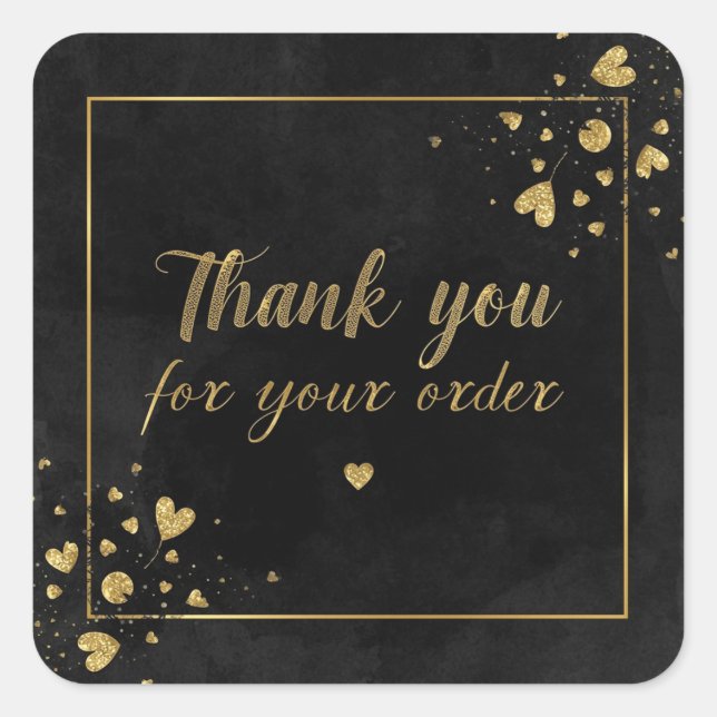 Thank you stiker square sticker (Front)