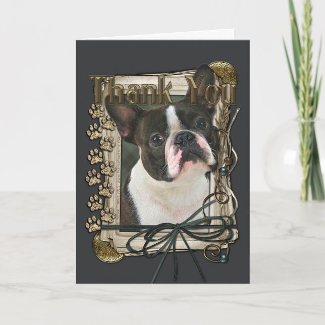 Thank You - Stone Paws - Boston Terrier Card (Front)