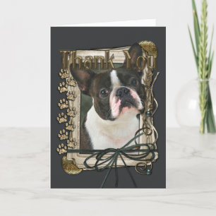 Thank You - Stone Paws - Boston Terrier Card
