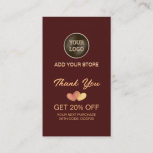 Thank You Store Discount Card WIth Business Logo