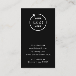 Thank You Stylish Black Modern Logo Business Discount Card