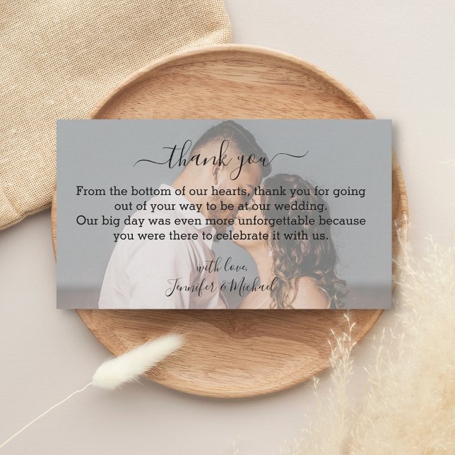 thank you,stylish calligraphy wedding faded photo card (Creator Uploaded)