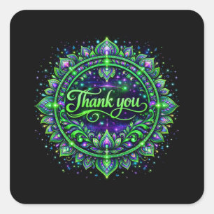 Thank You Stylish Gratitude Design Square Sticker