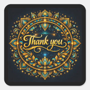 Thank You    Stylish Gratitude Design Square Sticker