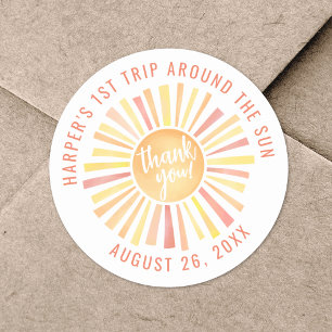 Thank You Sun Classic Round Sticker