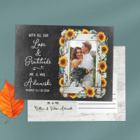 Thank You Sunflower Pumpkin Fall Chalkboard Photo