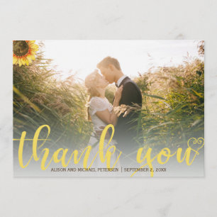Thank you sunflower rustic wedding photo