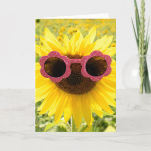 Thank You Sunflower with Pink Sunglasses 