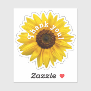 Thank you sunflower yellow blossom sticker