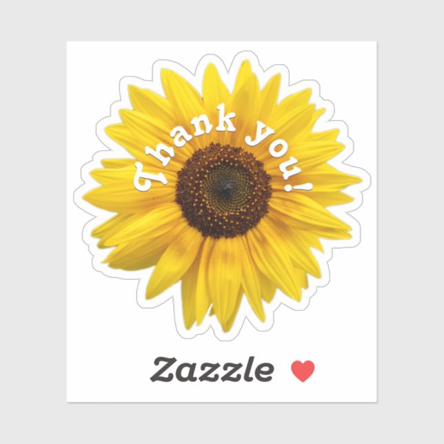 Thank you sunflower yellow blossom sticker (Sheet)