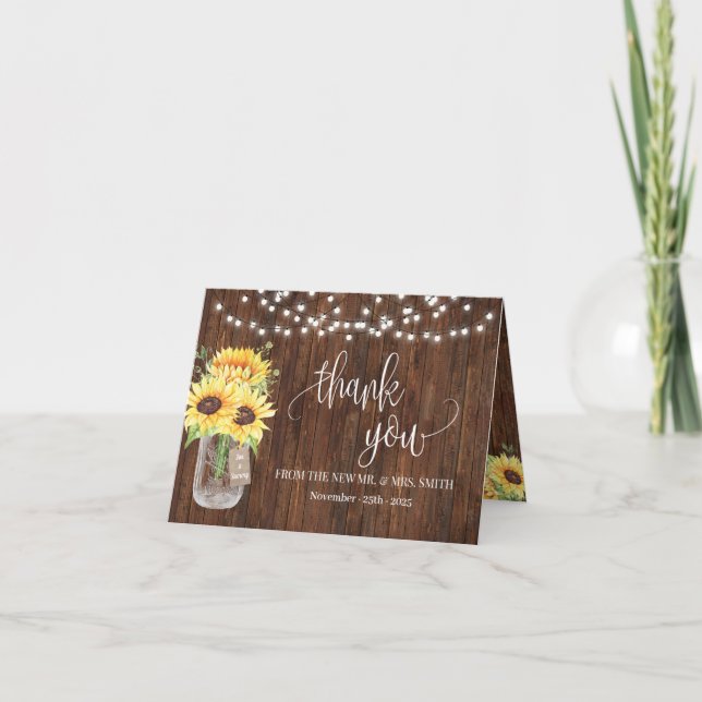 Thank You Sunflowers Country Bridal Wedding (Front)