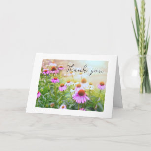 Thank You Sunny Pink Flower Garden   Card