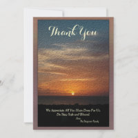 Thank You Sunset Tropical Sun Nature Custom Card