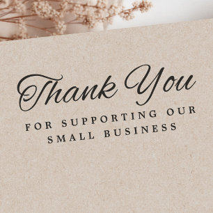Thank you supporting business elegant font rubber stamp