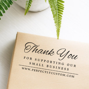 Thank you supporting business URL elegant font Rubber Stamp