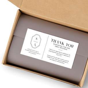 Thank you Supporting Our Small Business Monogram Card