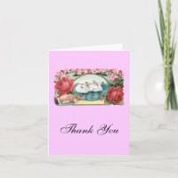 Thank You Swans and Roses Art Card