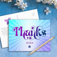 Thank You Sweet 16 Groovy Purple Blue Gradient