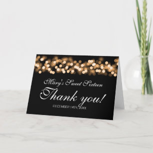 Thank You Sweet 16 Hollywood Glam Gold Card