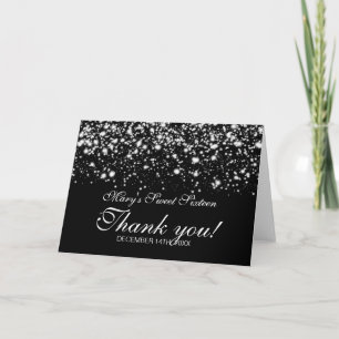 Thank You Sweet 16 Midnight Glam Silver Card