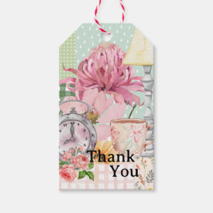 Thank You Sweet watercolor floral pattern Gift Tags