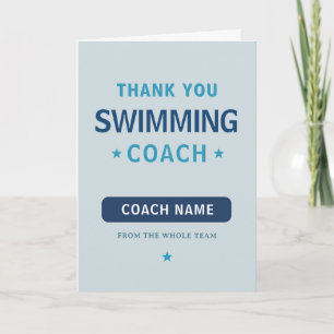 Thank You Swimming Coach Personalised Team Card