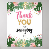 Thank You Swinging By Tropical Safari Birthday