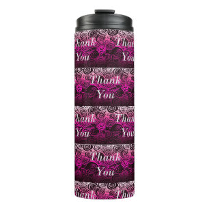 Thank You Swirls Pink Thermal Tumbler
