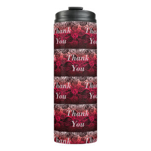 Thank You Swirls Red Thermal Tumbler