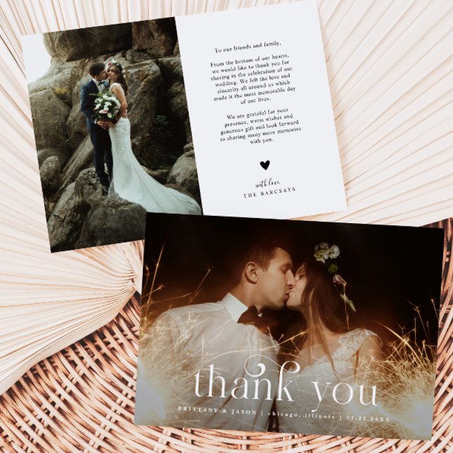 Thank You Swirly Font Horizontal Photo Wedding (Creator Uploaded)