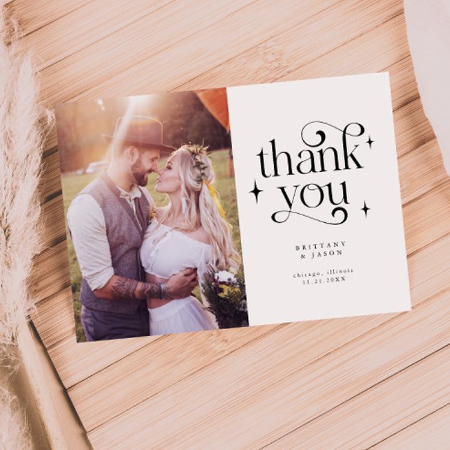 Thank You Swirly Text Wedding Card (Creator Uploaded)
