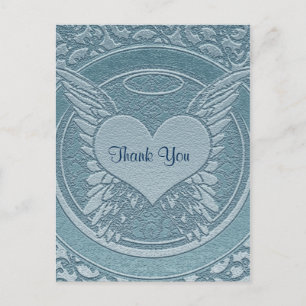 Thank You   Sympathy   Light Blue Postcard