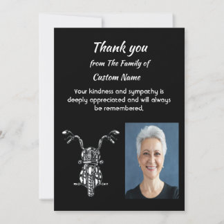 Thank You Sympathy Motorcycle Biker Card