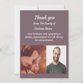 Thank You Sympathy Music Guitar Card
