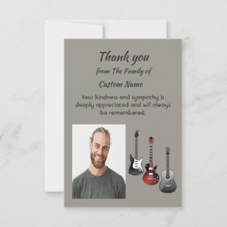 Thank You Sympathy Music Guitars Card
