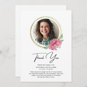 Thank You Sympathy Photo Funeral Bereavement