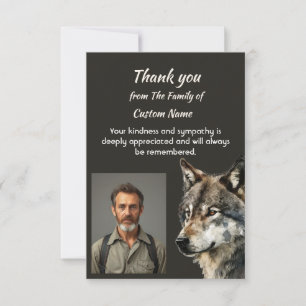 Thank You Sympathy Watercolor Wolf Art Card