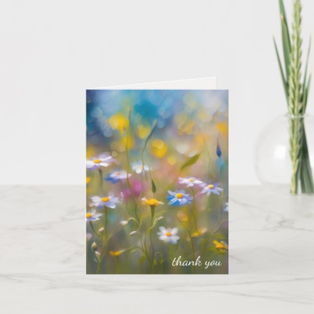 Thank You Sympathy Wildflowers from Family Card (Front)