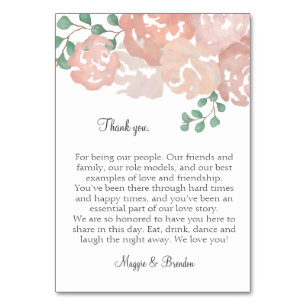 Thank You table cards for MH