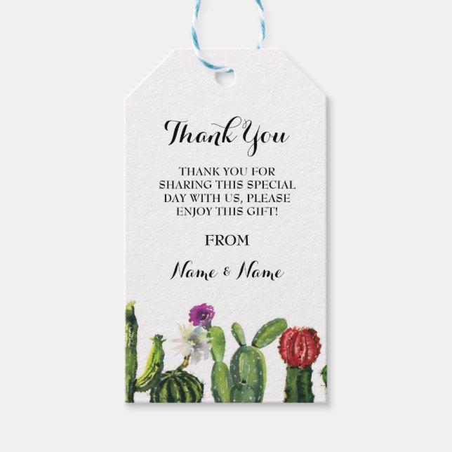 Thank you Tag Cactus Wedding Fiesta Mexican (Front)
