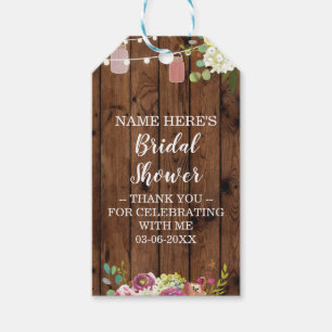 Thank you Tag Floral Favour Wood Jar Bridal Shower