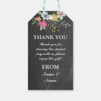 Thank you Tag Flowers Favour Tags Chalk Wedding